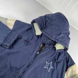 Vintage 90s NFL Dallas Cowboys Logo 7 Game Day Puffer‎ Jacket Mens XL